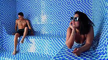 Ever wondered how a big ass Colombian milf rides young guy in public sauna for rough doggystyle and facial cum? Kylei Ellish Dani Clark deliver wet pussy action