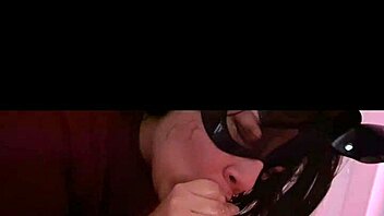 masked bunny alexa deepthroats cock swallows cum sloppily