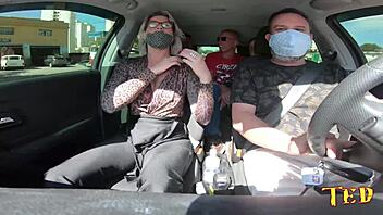 katharine madrid gets in the car and joins ted's ride 28 with tony tigrao and vagninho