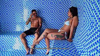 Ever wondered how a big ass Colombian milf rides young guy in public sauna for rough doggystyle and facial cum? Kylei Ellish Dani Clark deliver wet pussy action
