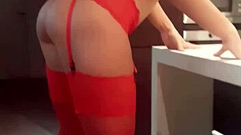 very sexy lingerie makes my wet pussy perfect for fingering while husband watches