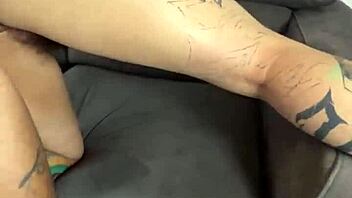 I FUCK my hairy neighbor during her workout with blowjob and small tits action.