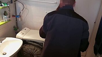 Hey, check out this sexy mature wife getting it on with the repairman while her husband naps