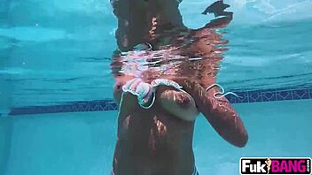 i cant believe how alina ali is breakin those hard waves with her big tits bouncin