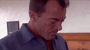 Beauty brunette mom in lingerie sucks cock then rides cowgirl in fishnets and heels for facial cumshot