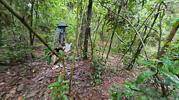 Thai Girl Picks Mushrooms In Forest And Flashes Cute Cosplay Outdoors!