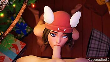 Oh man, I-I love givin' this Fortnite Skye Christmas blowjob, it's so hot and festive, ya know?