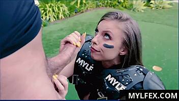 Why Does Football Milf Britney Amber Get Pummeled Outdoors In Group Action?