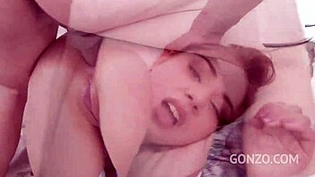 Whoa, this horny German slut takes triple anal with cum filling her wet pussy! 😱🍑