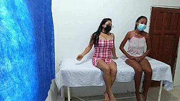 hey, these horny hot indians are envying each other's big asses during that steamy massage parlor session