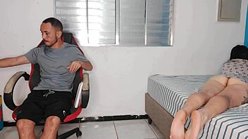 Curvy Brunette Teases With Exposed Big Ass