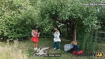 Too Sneaky Horny Mommy Seizes Chance To Fuck Young 18+ Cock Hard On Grass