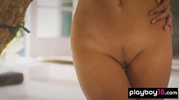 petite arab babe leighla habib undresses and shines naked outdoor in front of camera