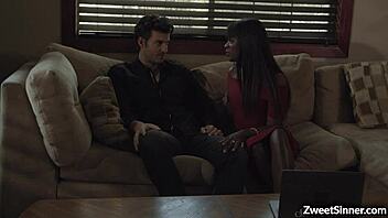 hey check out hot ebony babe ana foxxx riding that huge white cock like crazy