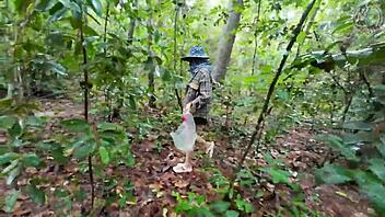 Thai Girl Picks Mushrooms In Forest And Flashes Cute Cosplay Outdoors!