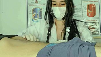 Nurse Treats Patient With Deepthroat Blowjob And Ball Licking