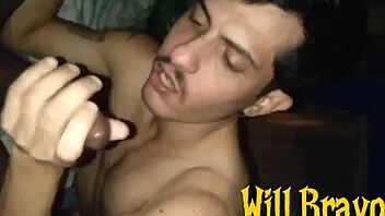 He meets this hung Angolan guy on Grindr, slobbers all over his big black cock, then takes it bareback for a creampie finish.