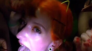 Ever seen a German slut covered in bukkake from monster cock blowbang action, her face dripping with cum?