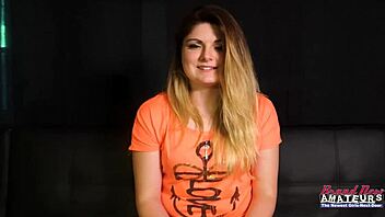 Hey, check out curvy brunette cutie Rachel getting her wet twat fucked doggystyle and swallowing cum