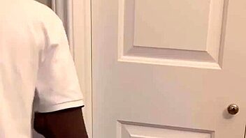 Black Ebony Guy Sneaks In to Watch Intense Solo Masturbation Leading to Massive Squirting Orgasm and Cumshot