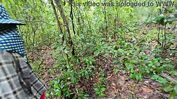 Thai Girl Picks Mushrooms In Forest And Flashes Cute Cosplay Outdoors!