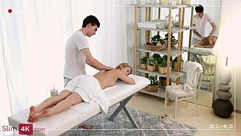 Blonde teen massage turns wild 😈