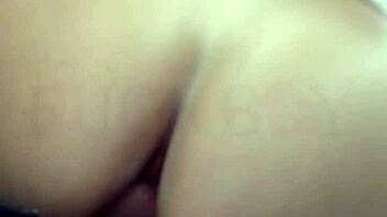 Mexican brunette roommate fingers and fucks her tight asshole in bedroom until gaping creampie drips