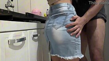 Skinny Brunette Maid In See-Through Skirt Gives Blowjob And Gets Assfucked In Full Video