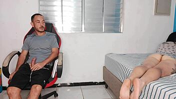 Curvy Brunette Teases With Exposed Big Ass