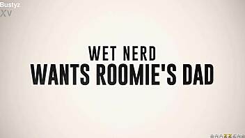 A wet nerd in the bedroom seeks attention from an older man with intense licking and action.