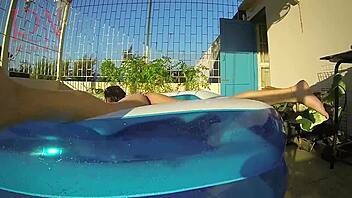 Regina Noir Masturbates Sucks And Fucks In Pool Outdoor Sex With Whore Mouth And Pussy