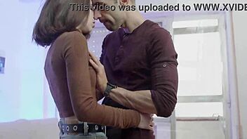 brunette neighbor, want me to fuck you doggystyle on stairs then at home?