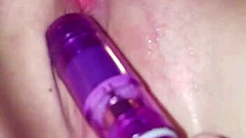 Crystal plays with her vibrator. Jamer licks her ass.