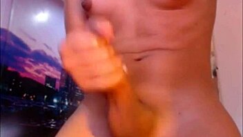 Hey, check out this transsexual babe pleasuring herself in a hot solo session!