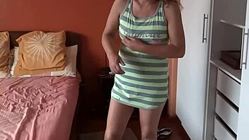 blonde wife masturbates then receives huge cumshot before getting anal sex from friend