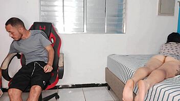 Curvy Brunette Teases With Exposed Big Ass