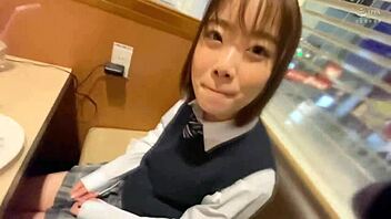 Japanese cutie fingered vibed spanked creampied in love hotel