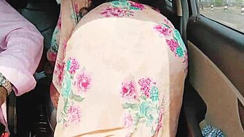 desi aunty moans dirty in steamy car hardcore fuck