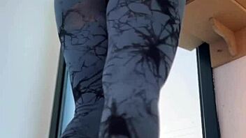 Sexy Latina Housewife's Perfect Round Ass Leggings Workout Tease