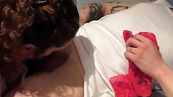 My stepsis catches me with her panties and swallows my load