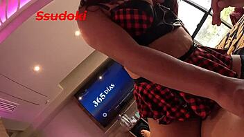 Public cinema slut gets so horny she begs for rough pounding mid-movie