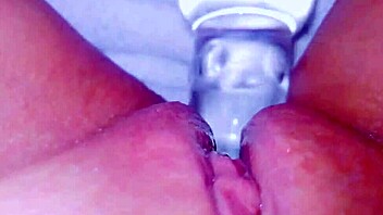 curious coed squirts huge on glass toy watching?