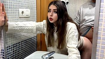 Landlord Fucks Horny Petite Latina Doggystyle In Bathroom Quick!