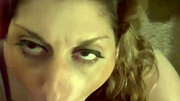 Sexy milf wife devours hubby's throbbing cock deep until massive cum explosion