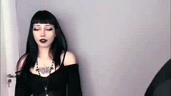 goth pawg babe with big ass rides cock hard in free interracial bedroom scene