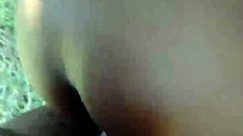 ebony beauty cums hairy in outdoor bushes