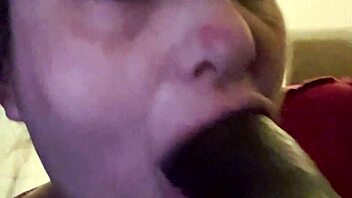 Watch me worship his huge cock with sloppy deepthroat and cum swallow