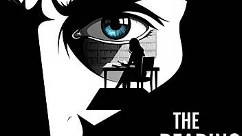 Bookworm lover submits to erotic voyeur masturbation in library reading room