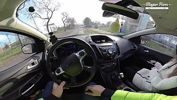 lili charmelle stops car for wild creampie fuck on the spot