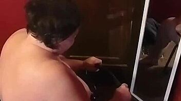 big ass milf orgasms wildly on vibrating dildo chair ride